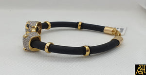 Unisex Black Eye Panther Leather Bracelet