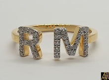 Load image into Gallery viewer, Initial Initial (R M) Diamond Ring
