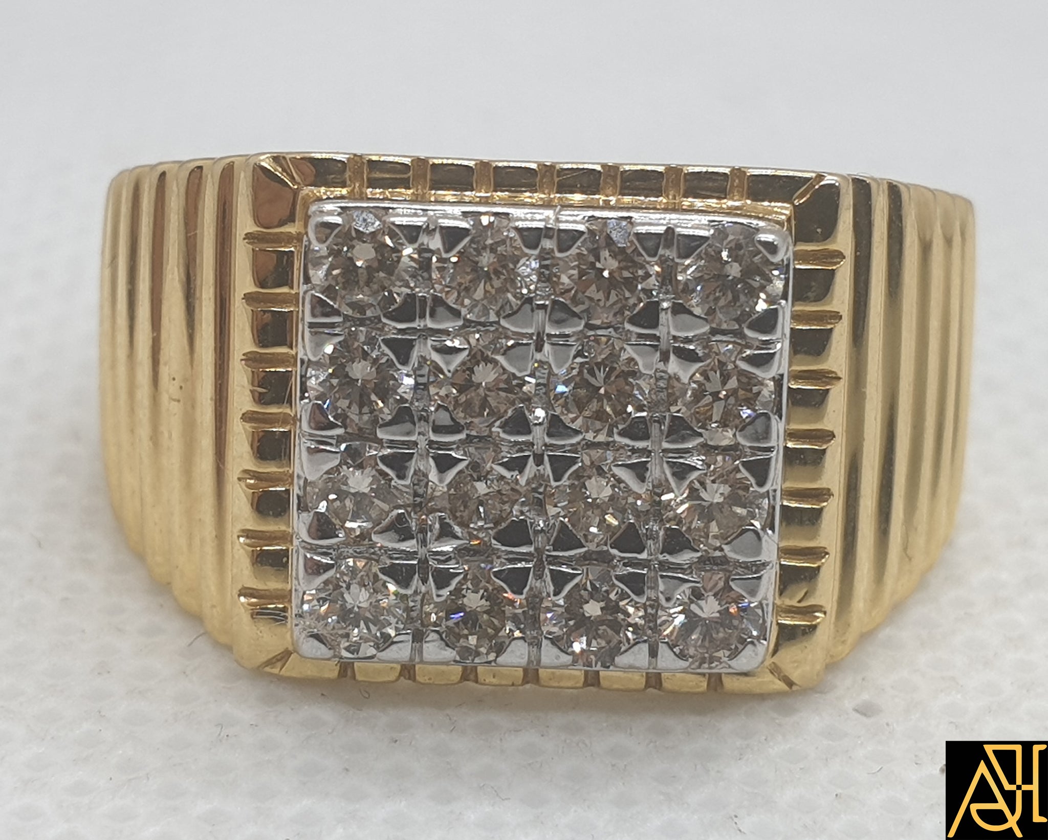 10K Yellow Gold Diamond Men's Ring| 1.50 CT TDW| 7.60 Grams| Size 10