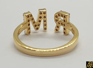 Initial Initial (R M) Diamond Ring