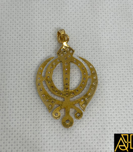 Khanda Religious Diamond Pendant